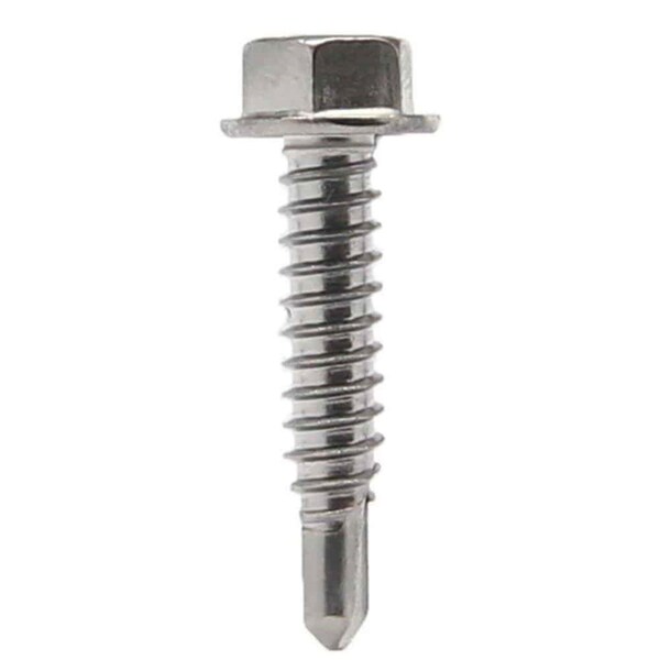 Sheet Metal Screw, #12 x 3/4 in, Flange Hex Head, Hex Drive